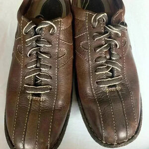 Born Shoes Bicycle Toe Lace Up Oxfords W6570 Brown Leather Square